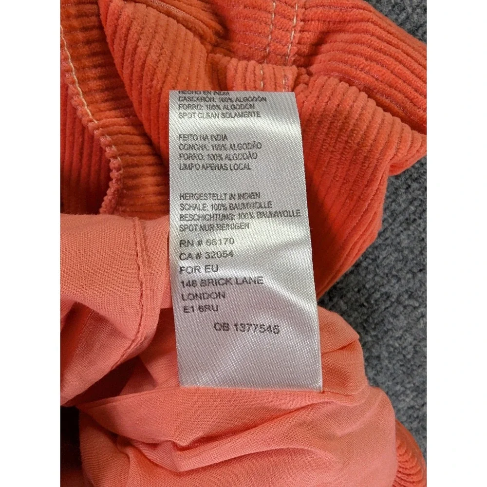 Urban Outfitters Orange Corduroy Tote Bag Cotton Shoulder Bag OB 1377545
